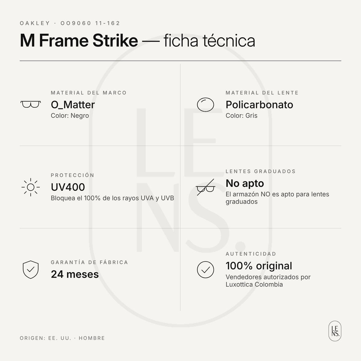 Oakley M Frame Strike OO9060 – Gafas de Sol · Negro / Gris
